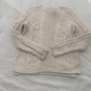 Hollister Women's Cream Cable Knit Sweater ..